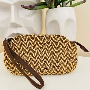 Banana Republic boho Beaded Wristlet clutch Wallet